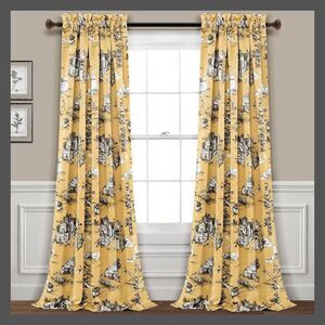 Open Box - Lush Decor - Set of 2 (84"x52") French Country Toile Yellow/Gray